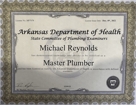 Mike Plumber Certification